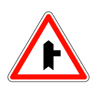 Знак 1.23.1 Прилягання другорядної дороги