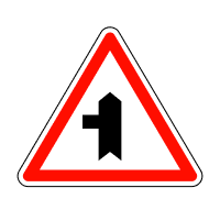 Знак 1.23.2 Прилягання другорядної дороги