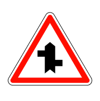 Знак 1.23.3 Прилягання другорядної дороги